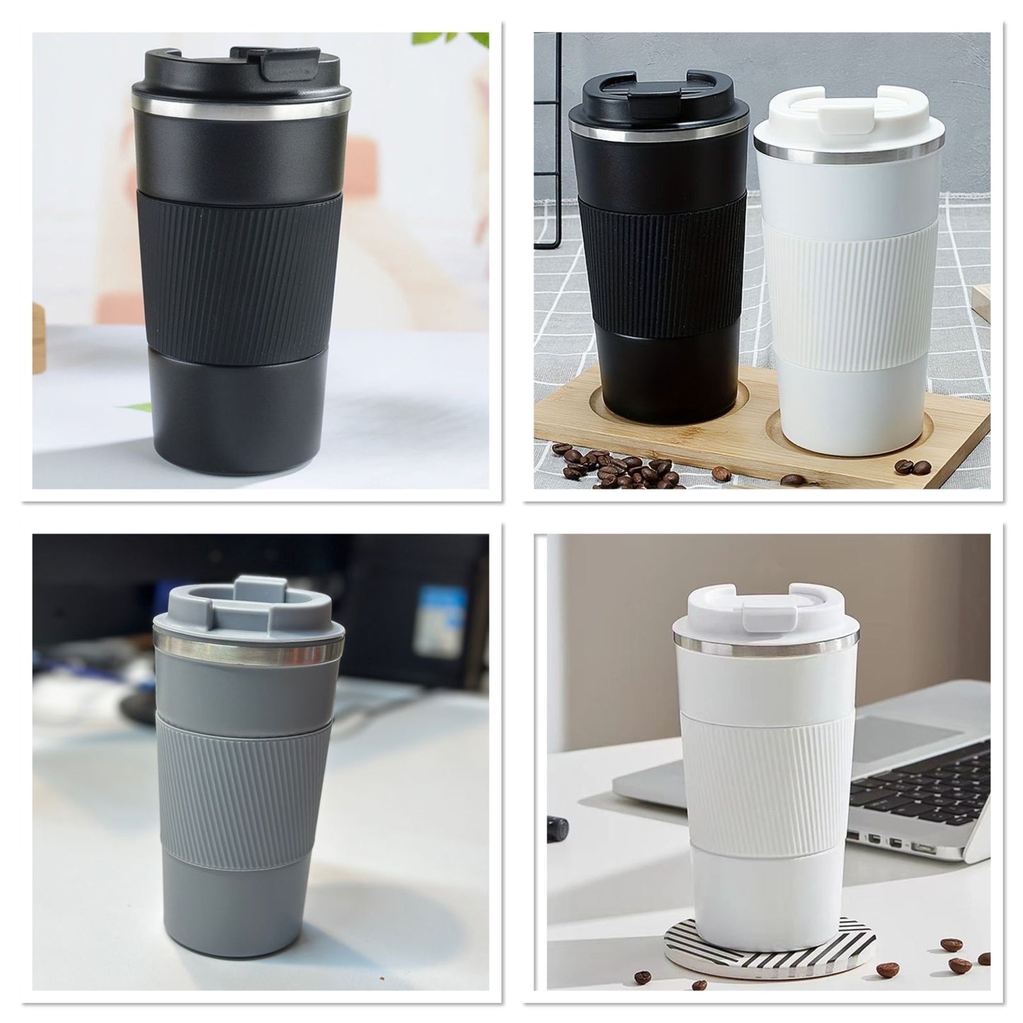 Travel Mug,Insulated Coffee Cup With Leakproof Lid,Vacuum Insulation Stainless Steel Reusable For Hot Cold Coffee, Water And Tea, Thermal Mug With Non-Slip Protective Cover