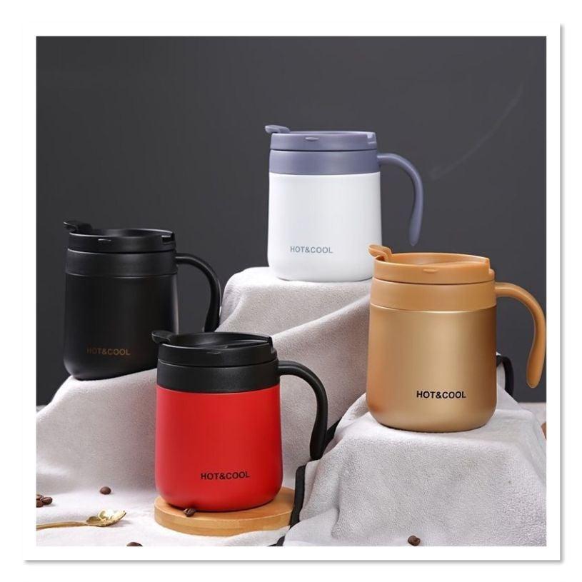 Stainless Steel Coffee Mugs - Double Walled Vacuum Insulated Coffee Beer Mugs, Shatterproof and Spill Resistant - 304 Stainless Steel Travel, Office, Couple Use (350 ML)